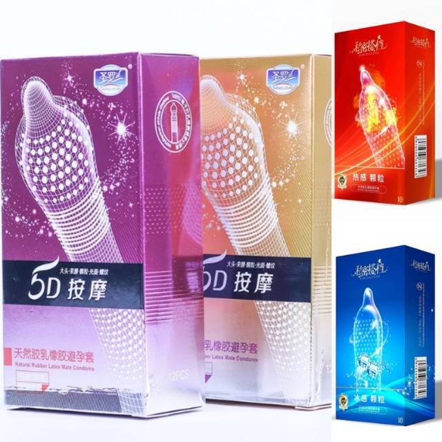  Kondom  Bergerigi  Berduri Bintil Dotted Condom 5D Latex 