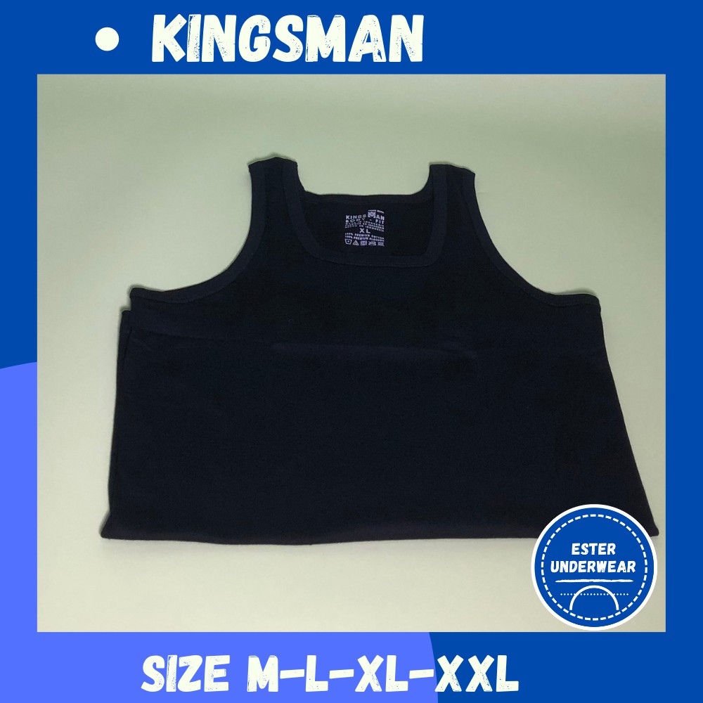Kaos Singlet Pria Kingsman  SKH Hitam ISI-1 PCS Bahan Fine Cotton