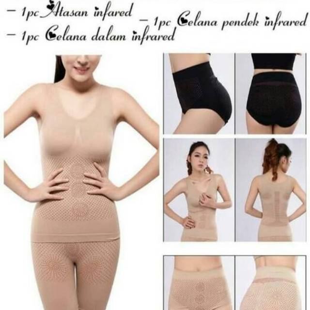 MONALISA SLIMMING SUIT WITH INFRARED 1 SET ISI 3 KORSET BAJU PELANGSING UNTUK GYM SENAM OLAHRAGA