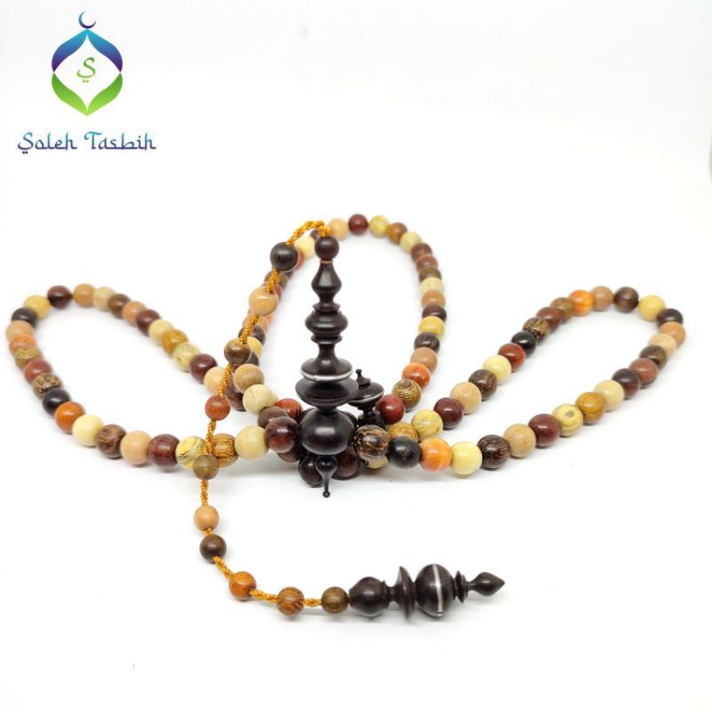 Tasbih Kombinasi 22 Kayu, Size 8mm_Tasbih Muslim 99 Butir