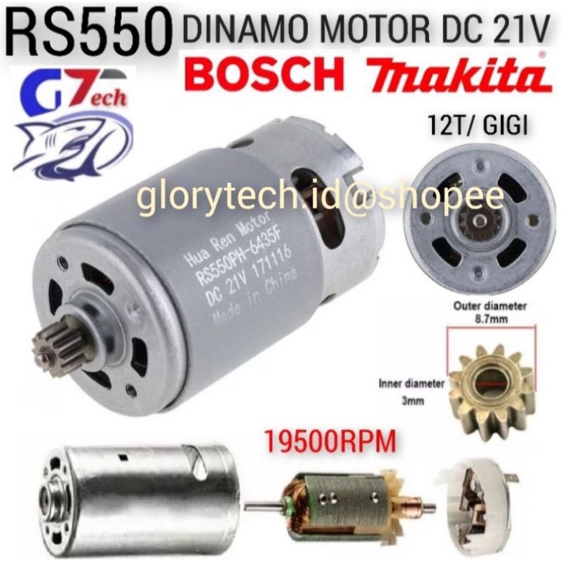 Dinamo motor DC RS550 Cordless /Holder Brush Motor RS550/Sikat Arang dinamo motor RS550