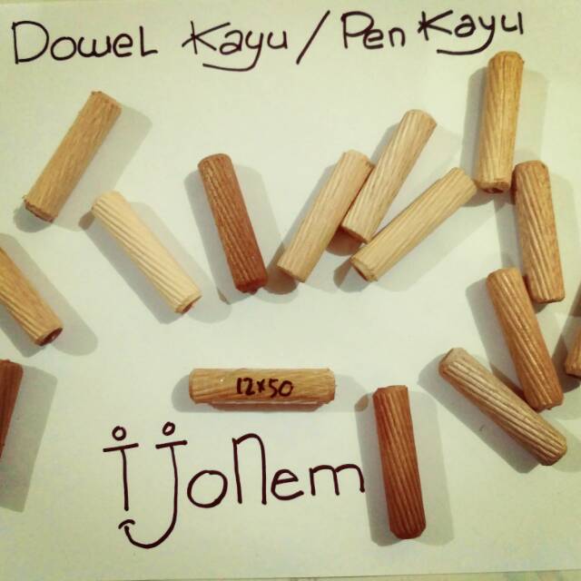 Dowel kayu uk. 12mm x 50mm