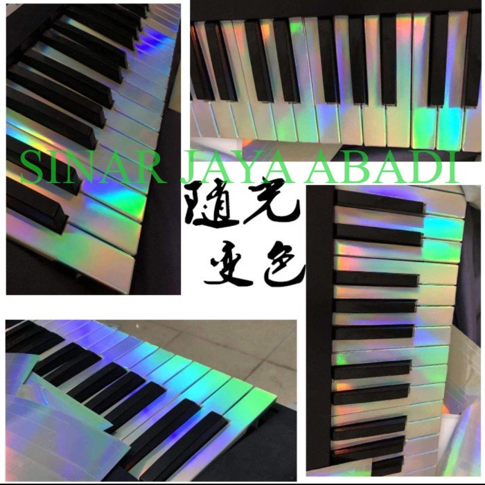 STIKER TUT KEYBOARD YAMAHA 3D HOLOGRAM 1 SET 5 OKTAV