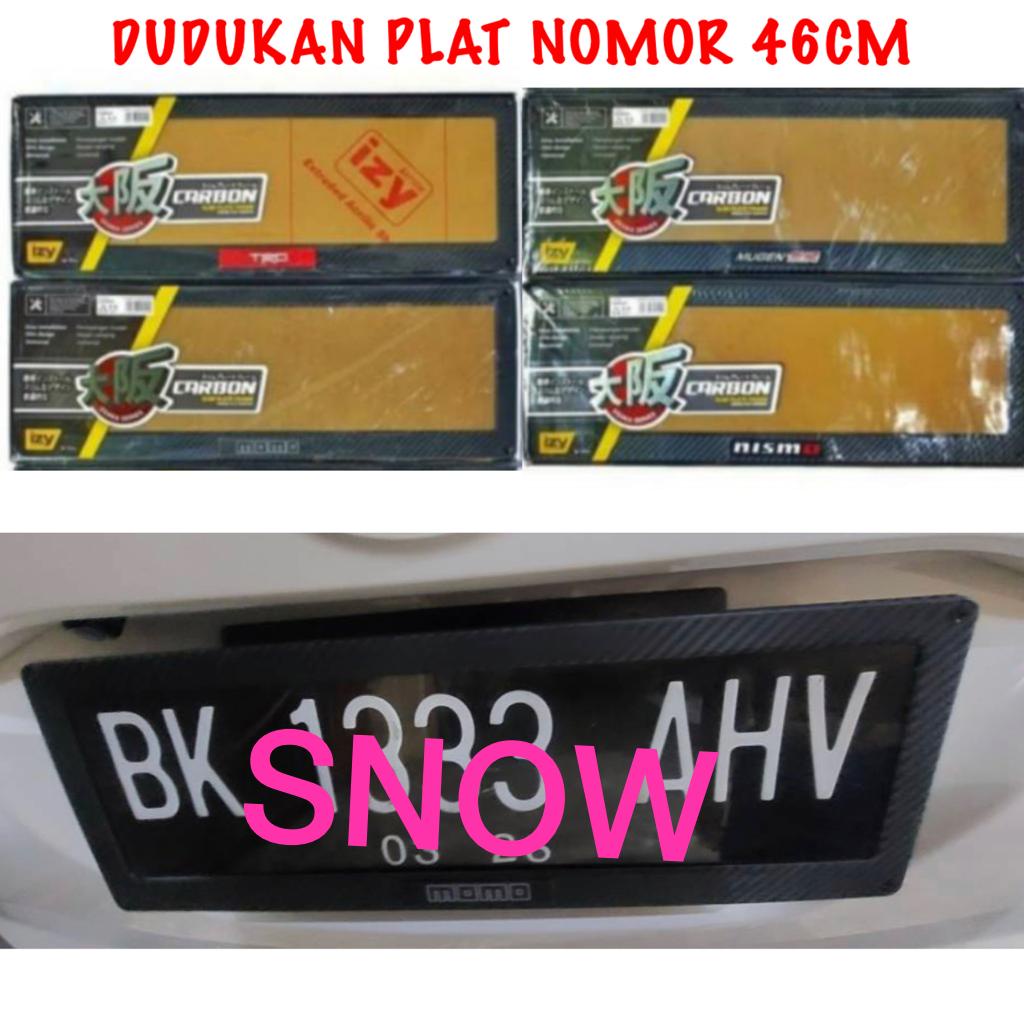 Cover Dudukan Plat Nomor Mobil Universal Racing Carbon 46cm