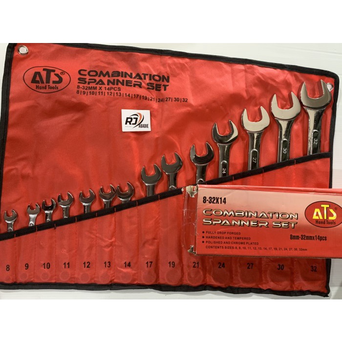 Kunci Ring Pas ATS Set 14pcs 8 - 32mm