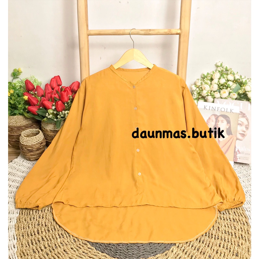 1KG MUAT 5PCS | LOISE BLOUSE BALONA RAYON JUMBO PINGUIN BLOUSE VISCOSE PREMIUM HITS OOTD SELEBGRAM-LOISE MUSTARD