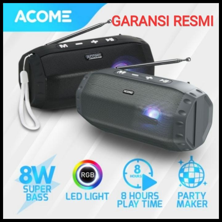 Acome Bluetooth Speaker 5.0 A3 Tws 8W Super Bass Hi-Fi Rgb Led