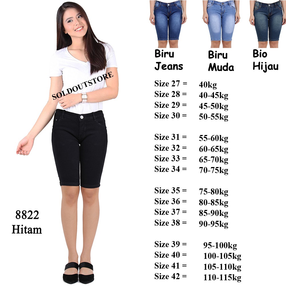  CELANA  PENDEK JEANS  WANITA 3 4 JUMBO  GEMUK PAHA PINGGUL 