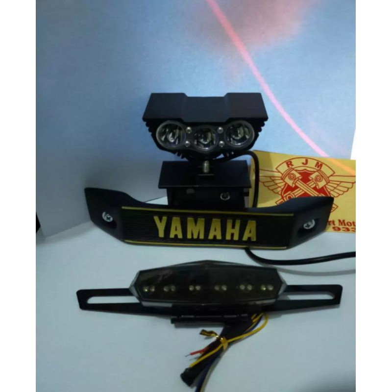 Paket Hemat Owl 3 LED Mini Breket Kumis Yamaha Gold Plus Stop Rx-King RX S RX K Byson Full Set