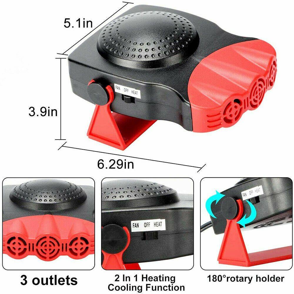 Populer Car Auto Heater Portable Cooler Dryer 12v 200w Pemanas Van Mobil