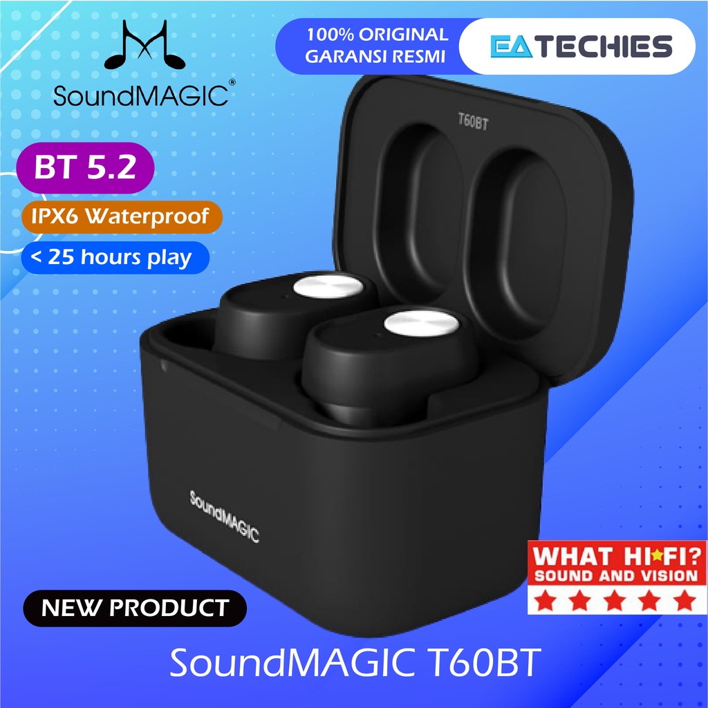 SoundMAGIC T60BT True Wireless Earbuds Bluetooth TWS Earphone Budget WaterProof Mic