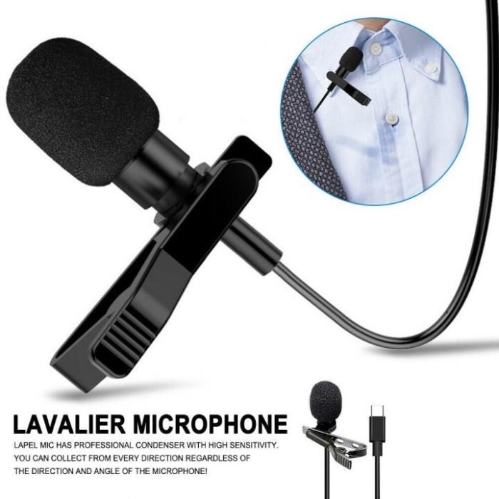 Microphone Mic Clip On Audio Type C Lavalier GL-121 For Camera Hp Vlog Youtuber