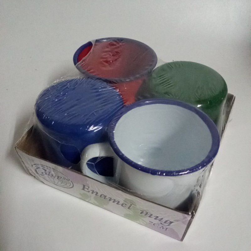 CANGKIR ENAMEL POLOS 7 CM/MUG ENAMEL/CANGKIR SENG KALENG JADUL/GELAS SOUVERNIR /GELAS KALENG