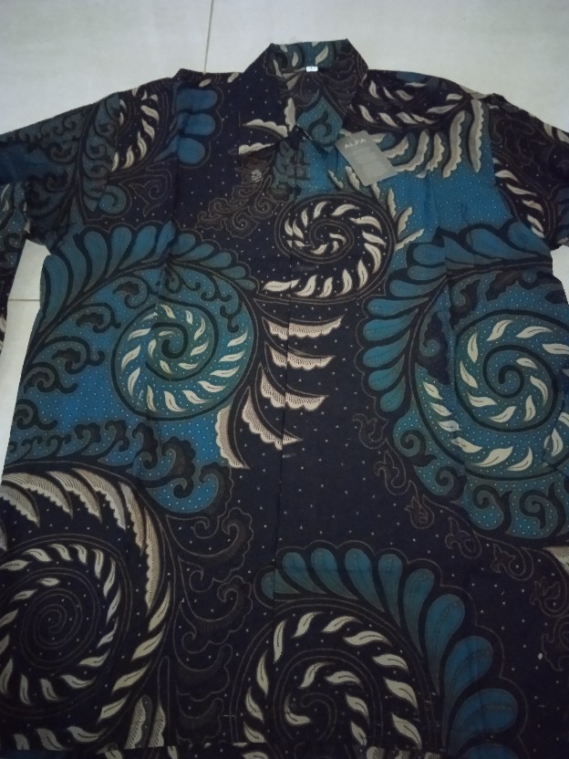 Kemeja Batik Pria Lengan Panjang Size M L Xl Xxl  Bswart Batik Hrb026 Kenongo Hem
