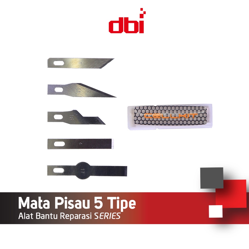 Refill Knife Art Pen Cutter Pisau Hobby CELLKIT - isi 5 tipe 01,04,11,16,17