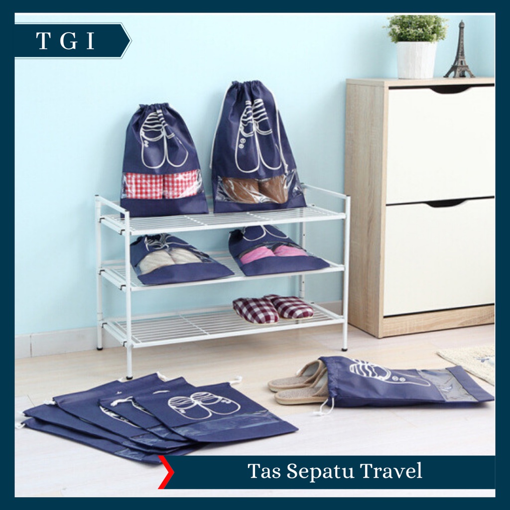 TGI - TAS SEPATU SPONBOUND SERUT KOREAN SHOE BAG TRAVEL SHOE POUCH MURAH