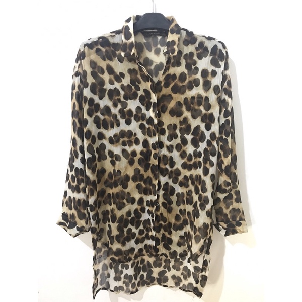zara leopard blouse