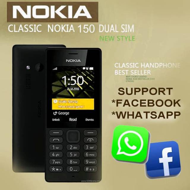Nokia 150 Whatsapp Facebook Murah High Camera Selfie Bisa Up Memory Merah Shopee Indonesia