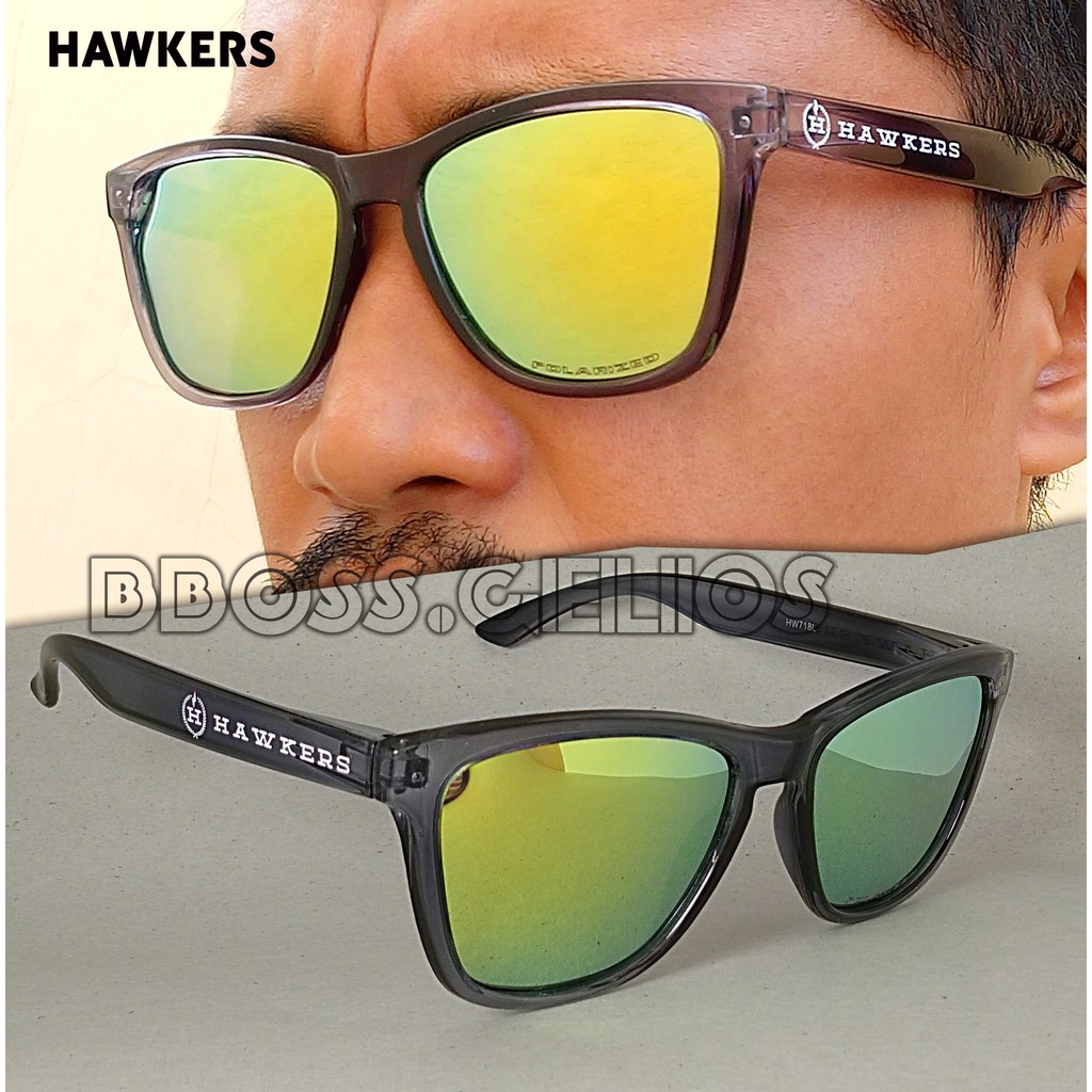 KACAMATA POLARIZED HAWKERS BLACK CRYSTAL YELLOW SUNGLASSES
