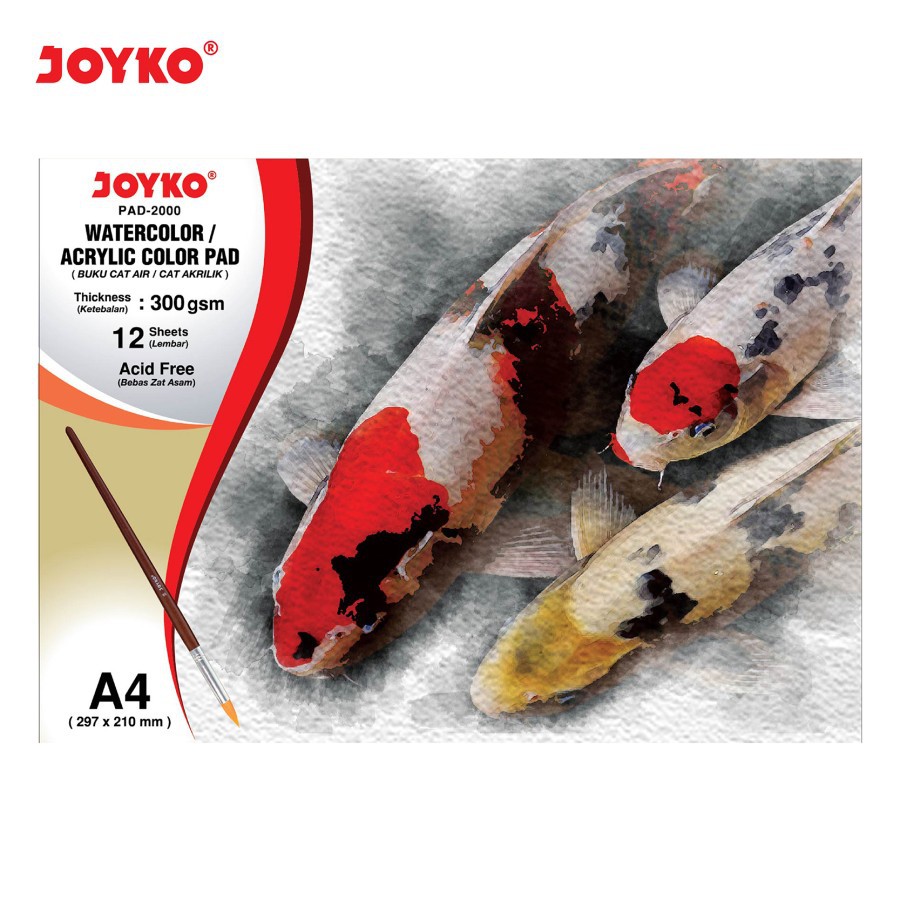 

Watercolor Pad Buku Cat Air Akrilik Joyko Pad-2000 A4 300 gsm 12 Sheets