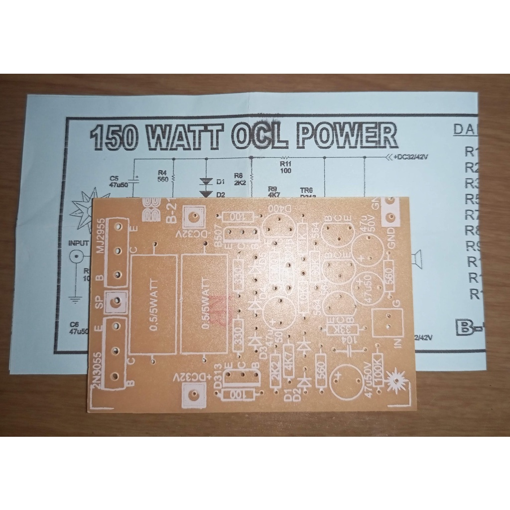 DIY PCB Power Amplifier OCL 150 Watt TR Mospec