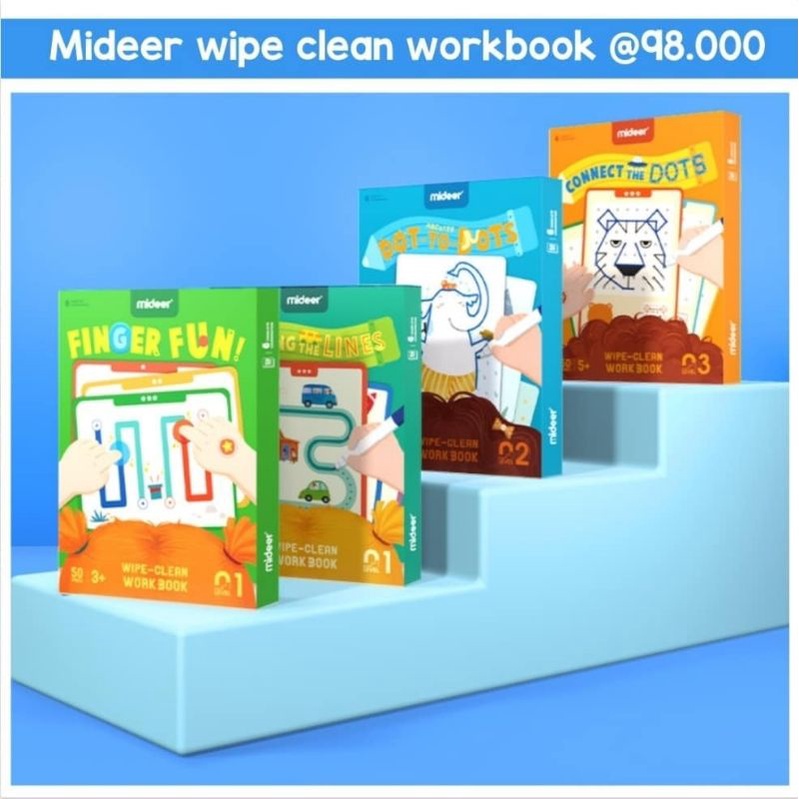 

mideer wipe clean workbook finger fun / tracing the lines / Connecting the dots / dot to dots