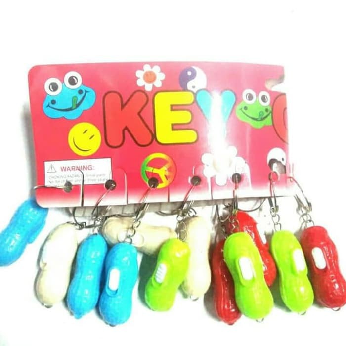 GANTUNGAN KUNCI MOTIF KACANG LED / GANTUNGAN KUNCI NYALA MOTIF KACANG 1 PACK ISI 12 PCS