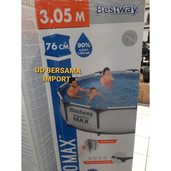 kolam renang bestway bundar lingkaran bestway promax frame 3 METER