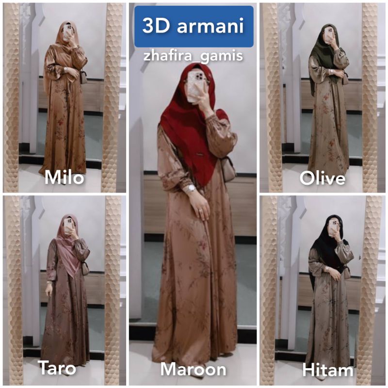 GAMIS 3D ARMANI NEW ORI SEKARARUM FASHION