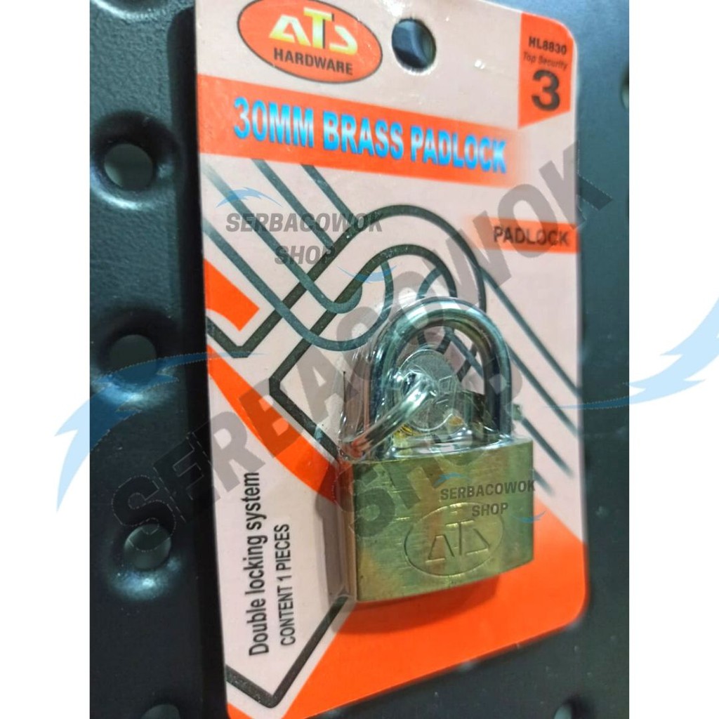 ATS Gembok Full Kuningan 30 mm Gembok Per Kuningan Brass Padlock Termurah Berkualitas