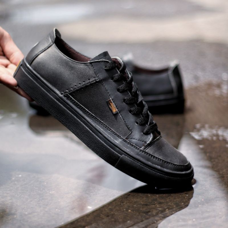 DANTE BLACK DOFF - Sepatu Sneakers Pria Kulit Asli Original 38 39 40 41 42 43 44