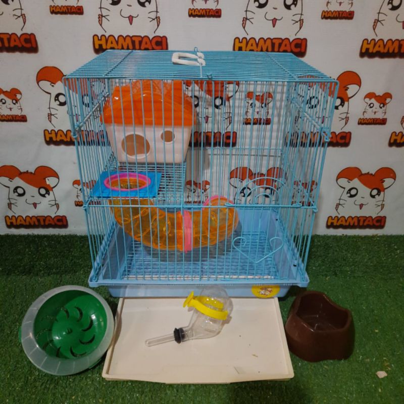 KANDANG HAMSTER SWEET 2 TINGKAT LENGKAP