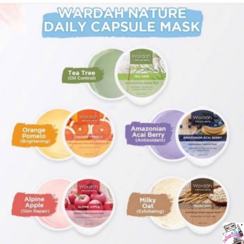 ☃️Cutezz_Ching1☃️Wardah Nature Daily Capsule Mask 10ml