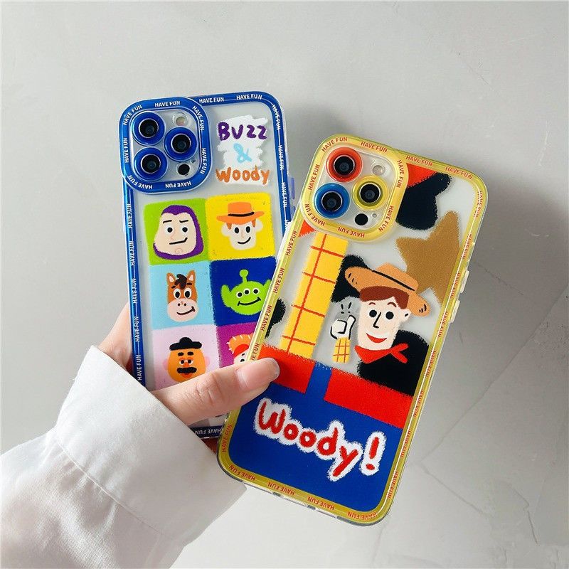 Toy Story Woody Buzz Lens Case iPhone 7 8 + SE 2020 X Xs Xr 11 12 13 Mini Pro Max
