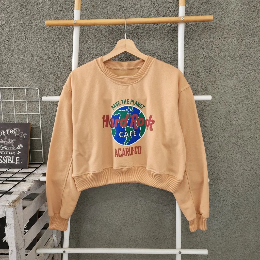 HARDROCK CROOPE Sweater Crewneck Oblong Oversize || Switer Outerwear Wanita Fashionable Korean Jacket Terkini FLEECE Tebal