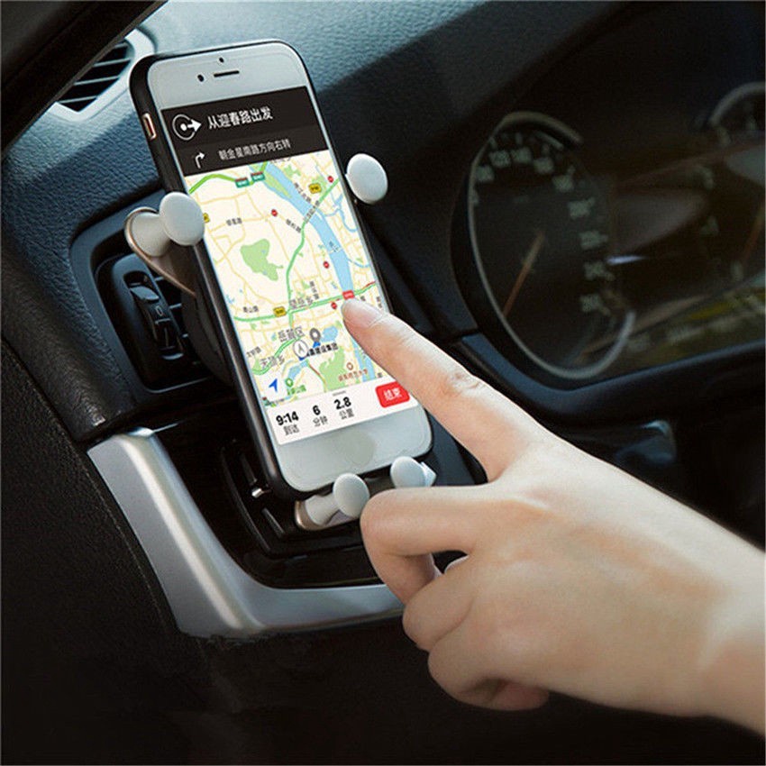 Universal No Magnetic Gravity Car Mobile Phone Holder / Smile Face Air Vent Clip Phone GPS Mount / in Car Smartphone Stand / Kompatibel dengan for iPhone 11 Pro XS Max Android Phone Xiaomi Huawei Samsung