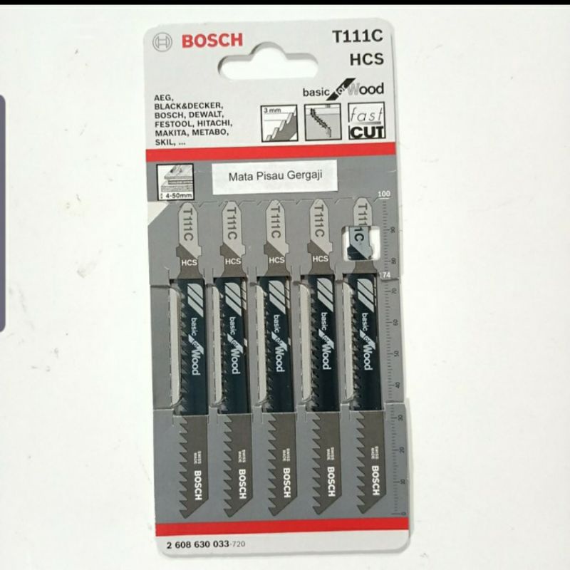Mata Gergaji Kayu Bosch HCS T111C - Mata Gergaji Besi Jigsaw Bosch 5 pcs