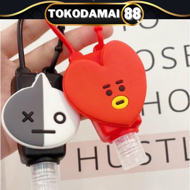 Botol Hand Sanitizer KPOP BTS BT21 Cartoon / Holder With Empty Bottle / Gantungan