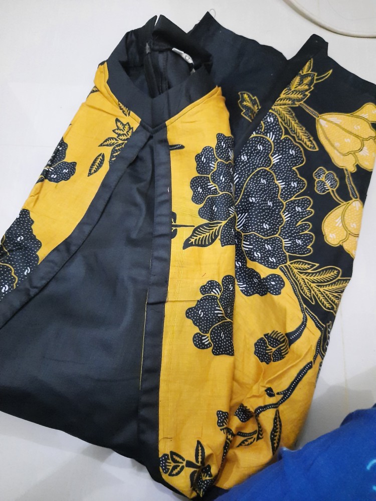 Batik Tunik Shibori Jumputan Terbaru Size S-3l / Hrb026 Yelbor Navbor / Biru Putih / Original..