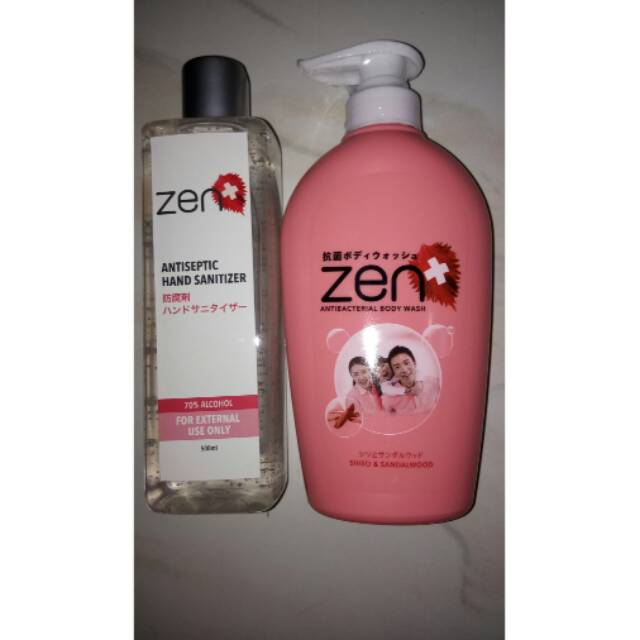 Zen Antiseptic Hand Sanitezer 500 ML + Zen Antibacterial Body Wash 500 ML