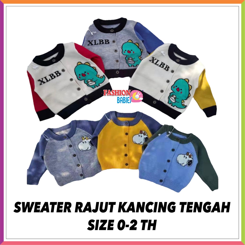 ❤ Fashionbabies ❤ SWEATER IMPORT BABY BOY PREMIUM KANCING TENGAH | SWEATER ANAK IMPORT