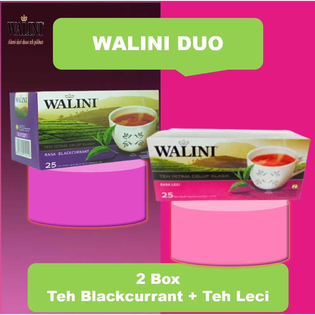 

Teh Walini Rasa Blackcurrant + Teh Rasa Leci ( 2 Box ) Lebih Hemat