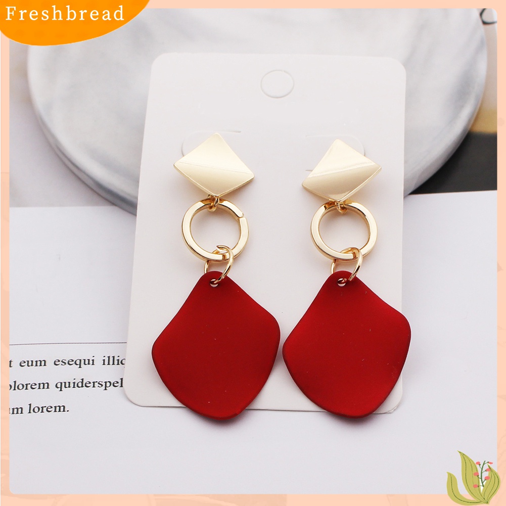 Fresh| 2 Pasang Anting Stud Bentuk Persegi Geometris Untuk Wanita