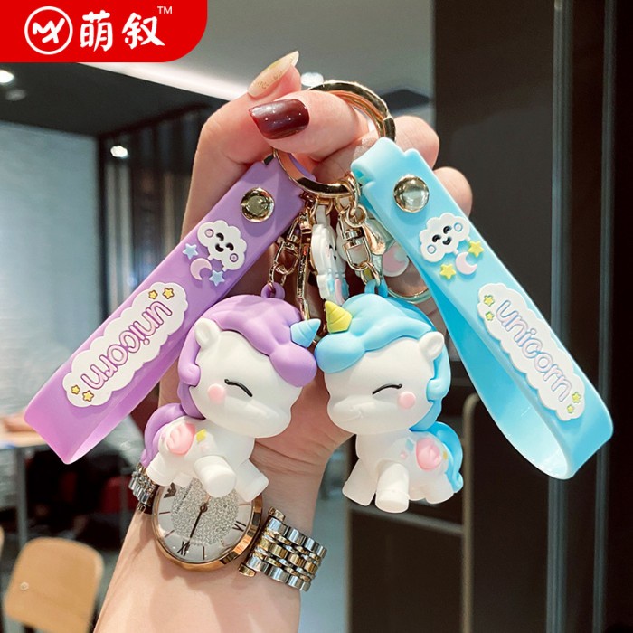 Gantungan Tas Cute Korean Anyaman Kartun Disney Kualitas M3V9 Boneka Kaca Pom Pom Import Anime Rumba