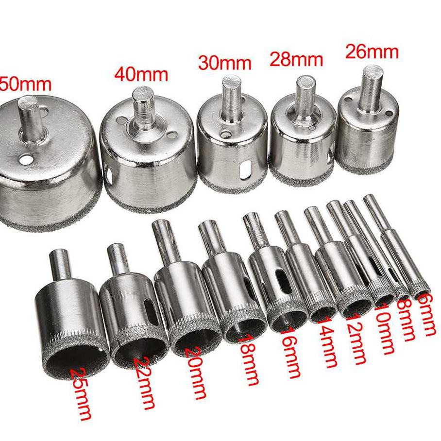 Lagi trend || SBIQ8 Mata Bor Diamond Coated Hole Drill Bit 6mm-50mm 15PCS / Mata Bor Keramik Granit 