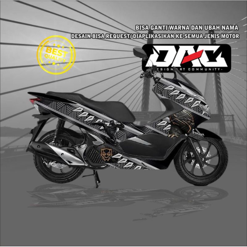 Sticker Decal full body PCX PANTER HITAM