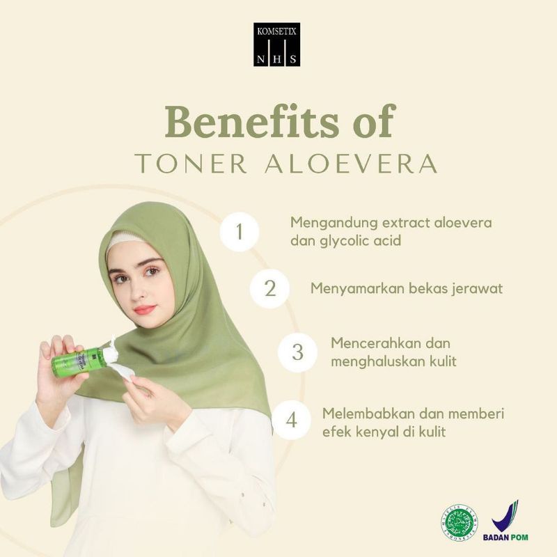 TONER ALOEVERA NHS / TONER ALOEVERA KOMSETIX NHS / TONER JERAWAT / TONER MENCERAHKAN / TONER BEKAS JERAWAT