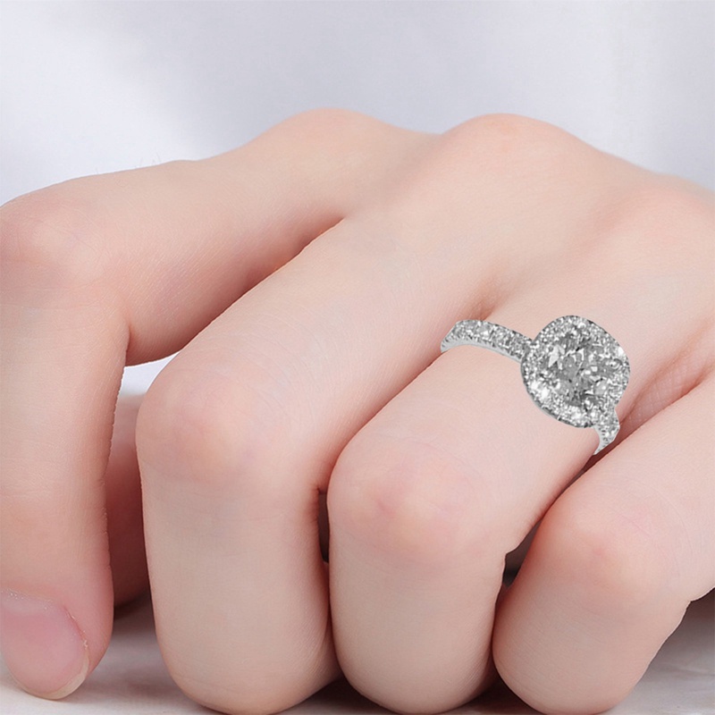 2pcs / Set Cincin Sterling Dengan Sapphire Putih Natural Untuk Wanita