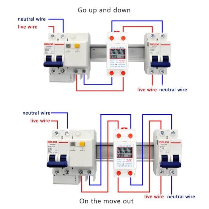 Single Phase Din Rail KWH Watt Hour Energy Meter LCD 220V 50Hz