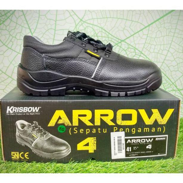 Sepatu Pengaman Krisbow Safety Arrow 4Inci Sepatu Septi - Hitam, 39 Bubleshop157